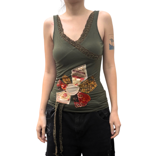 Zuiki Green Lace Tank Top