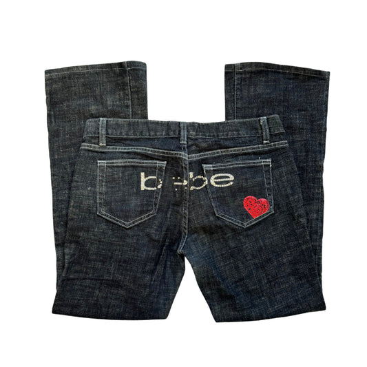 Vintage 2000s Y2k Bebe Rhinestone Boot Cut Jeans