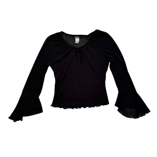 Vintage 2000s Y2k Jubilee Black Bell Sleeve Top