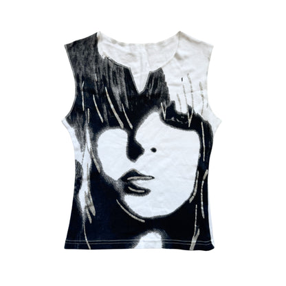 Vintage 2000s Y2k New Look Woman Face Graphic Tank Top