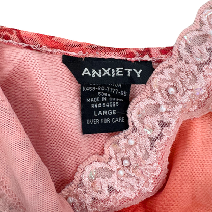Anxiety Orange Paisley Lace Cami