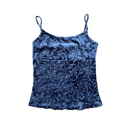 Sibling Blue Floral Velvet Cami