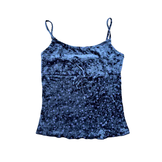 Sibling Blue Floral Velvet Cami