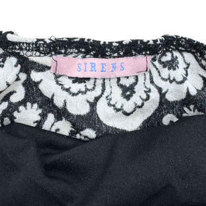 Sirens Black White Floral Halter Top