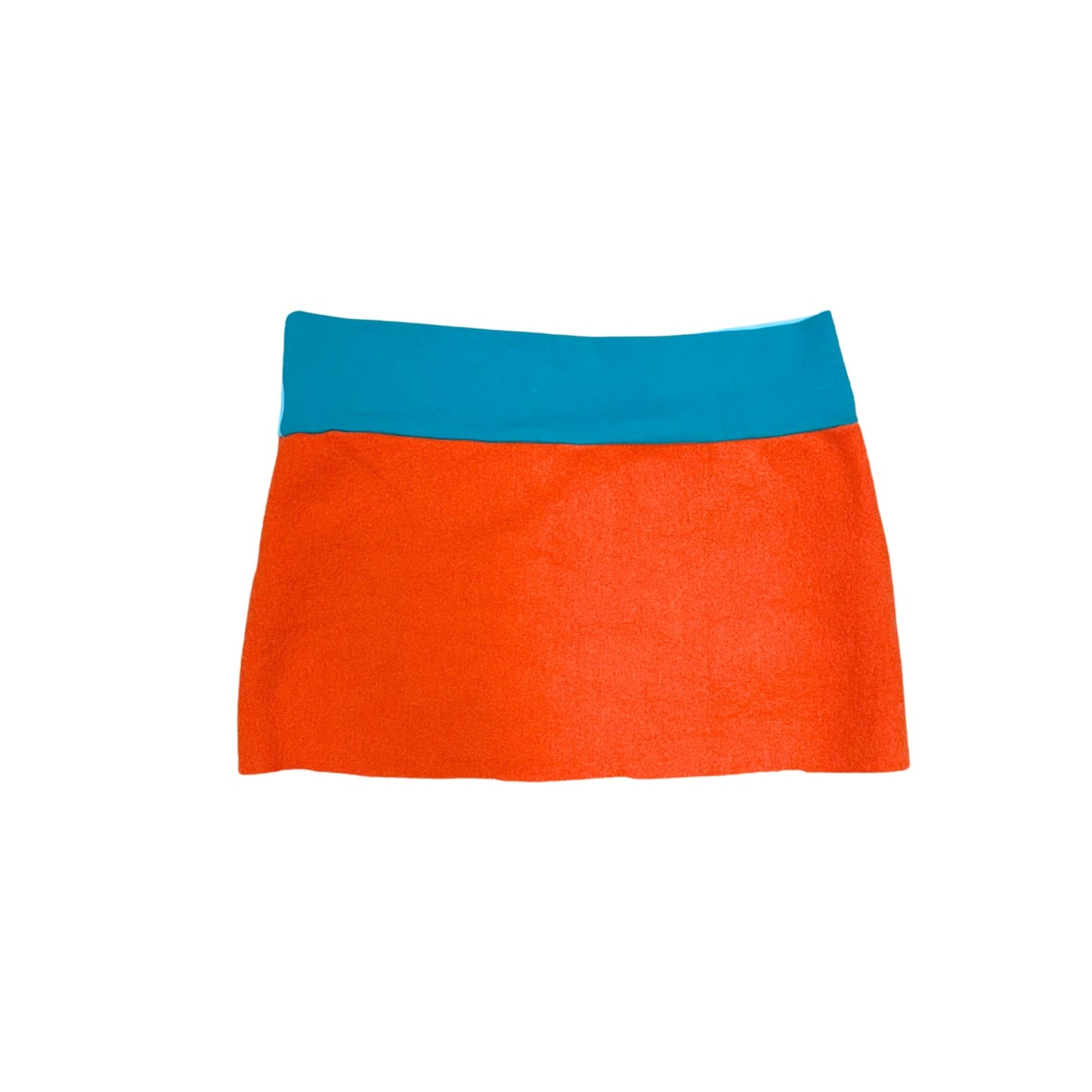 Orange Blue Knitted Mini Skirt
