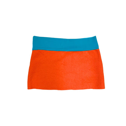 Orange Blue Knitted Mini Skirt