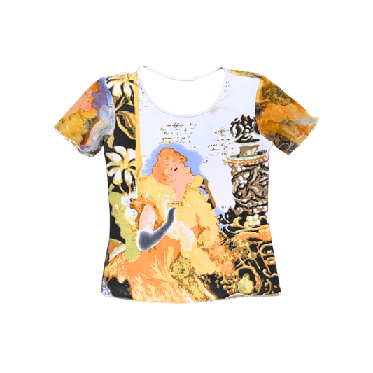Euro Multicolor Mesh Short Sleeve Top