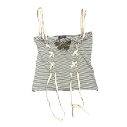 Pop Heart Green Striped Butterfly Cami