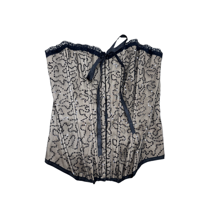 Charlotte Russe Sequin Beige Corset