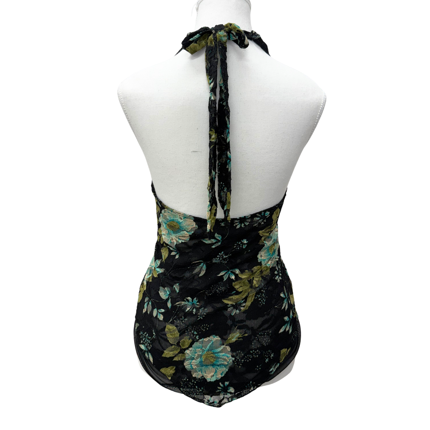 Le Chateau Green Floral Halter Top