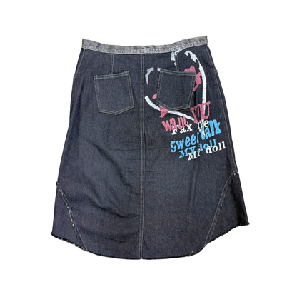 D.J. Girl Black Denim Midi Skirt