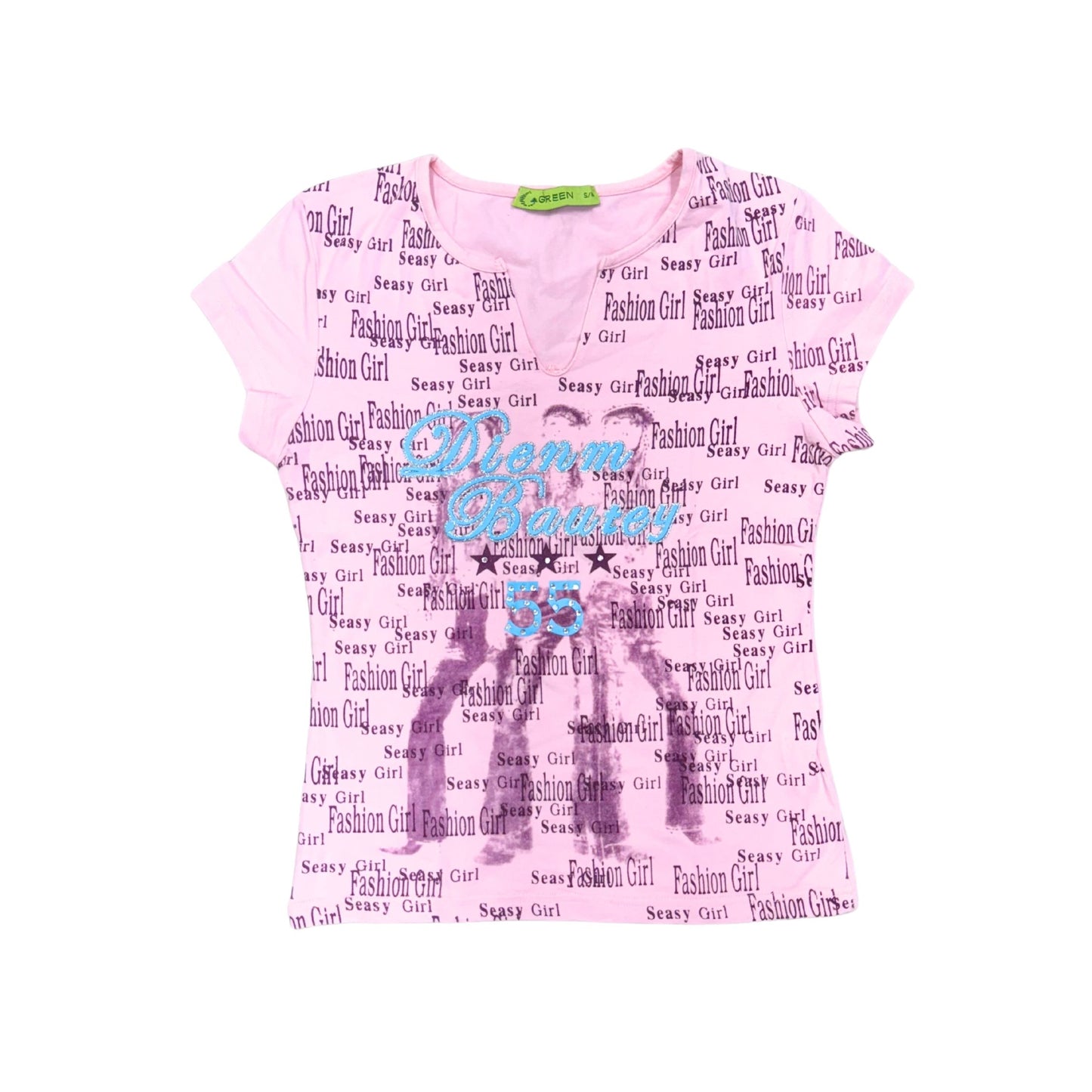 Green Pink Dienm Bautey Graphic T-Shirt