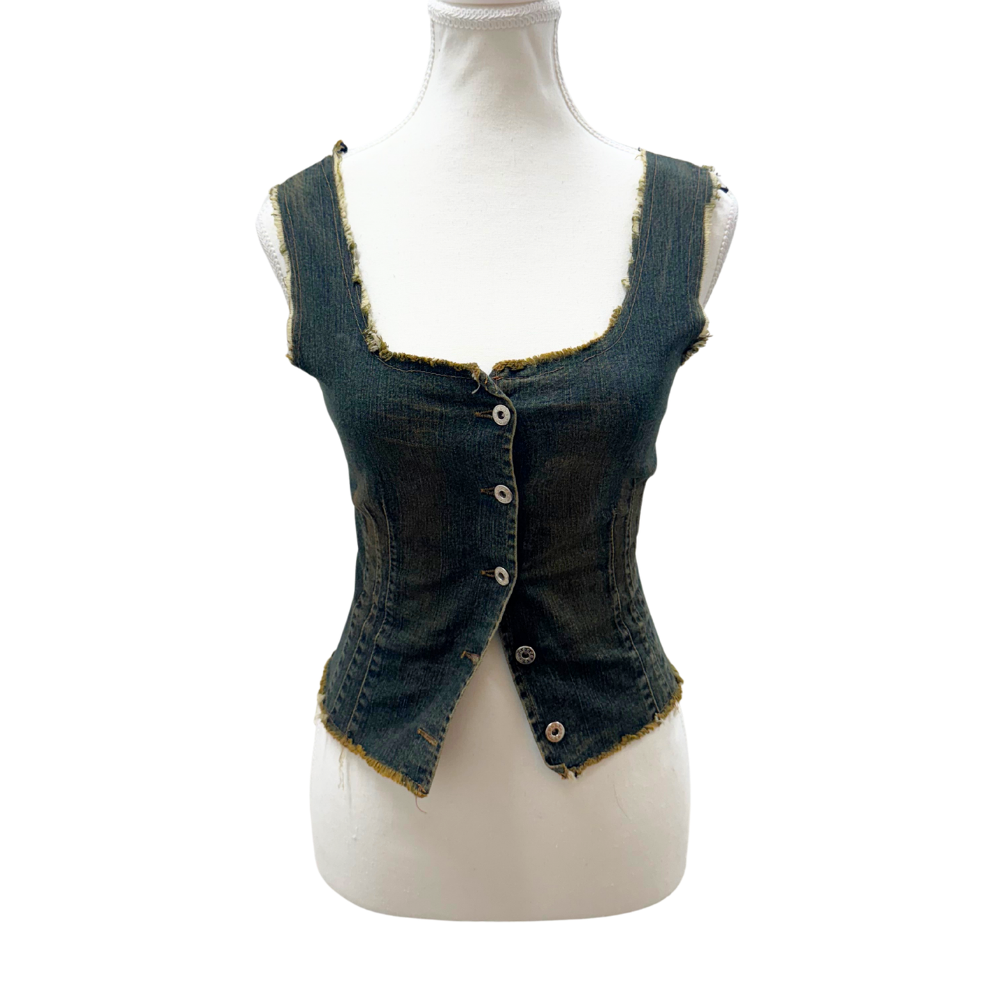 Denim Distressed Tank Top