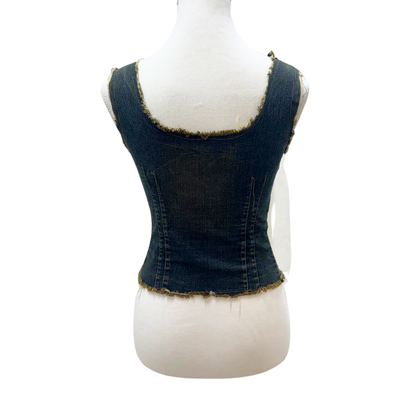 Denim Distressed Tank Top