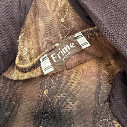 Frime Brown Mesh Sequin Cami