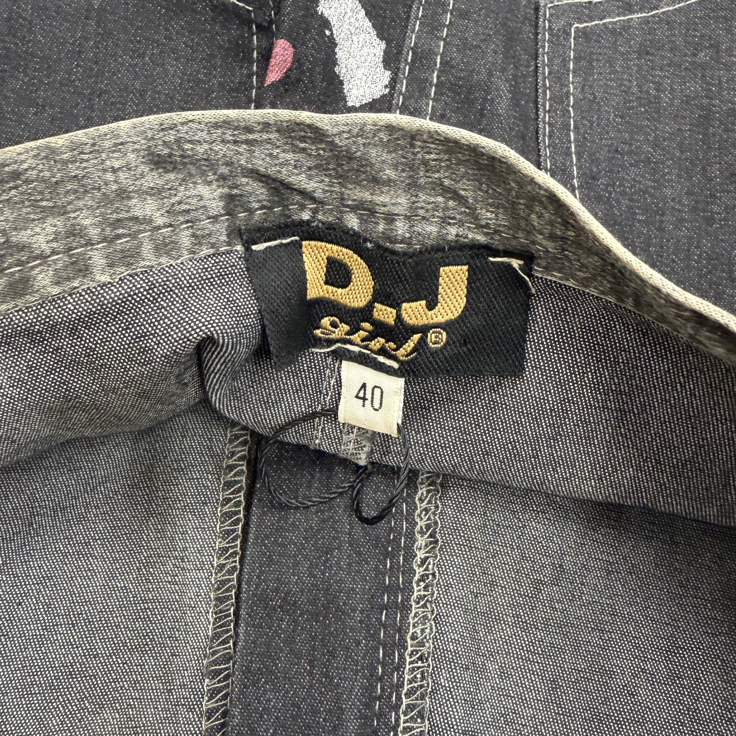 D.J. Girl Black Denim Midi Skirt