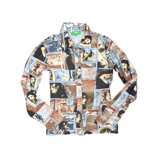 Bamboo Japanese Manga Button Up Shirt