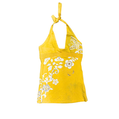 Yellow Floral Halter Top