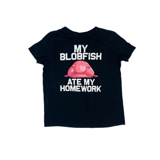 Y2k My Blobfish Ate My Homework Black Baby Tee
