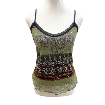 Filles du Monde Green Mesh Cami