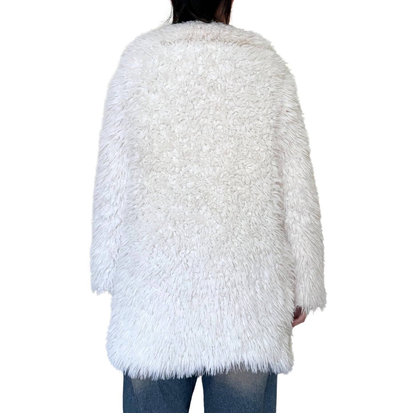 Vintage 2000s Y2k Shop The Trends White Faux Fur Coat