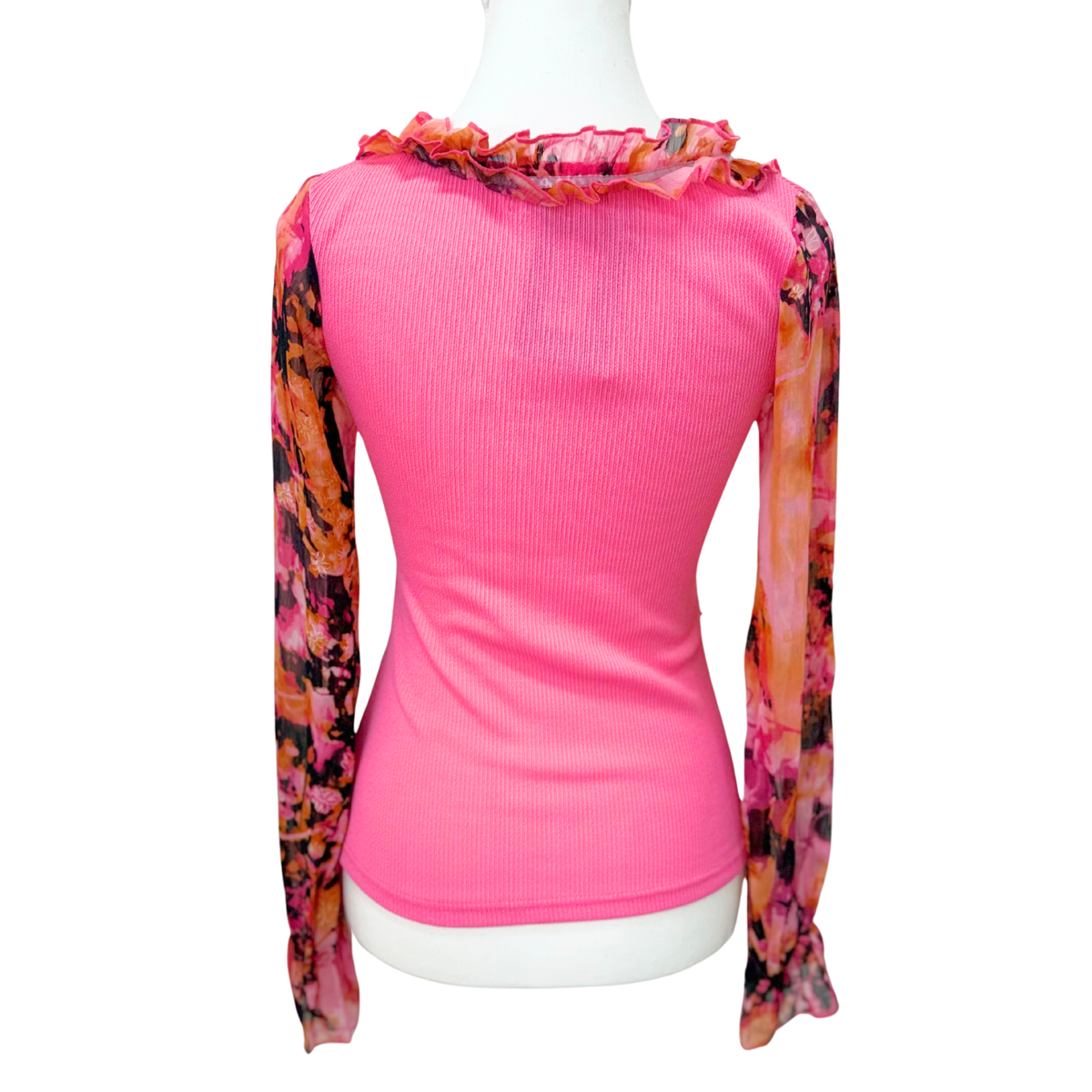 Rosso & Indaco Pink Floral Long Sleeve Top
