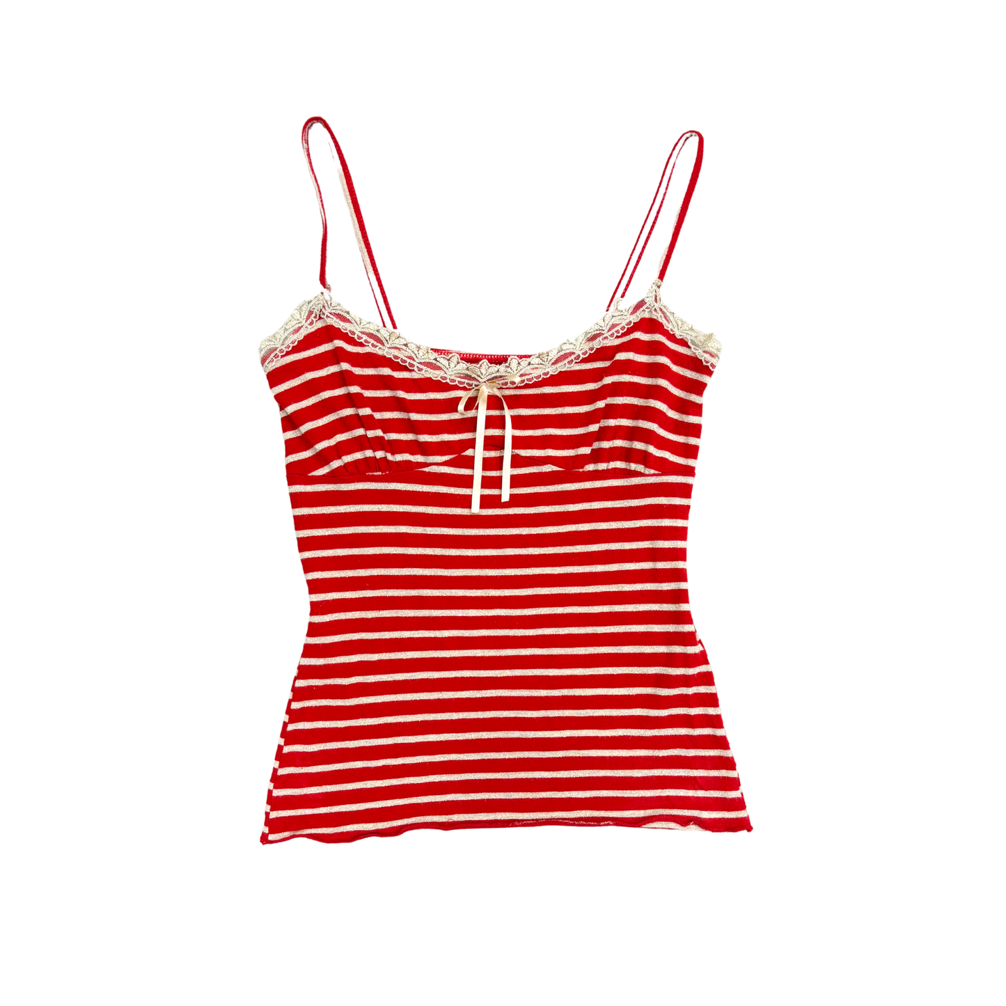 Red Striped Lace Cami