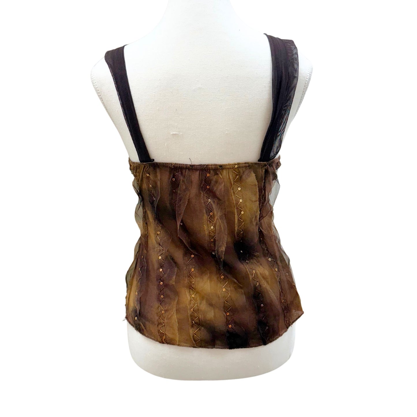 Frime Brown Mesh Sequin Cami