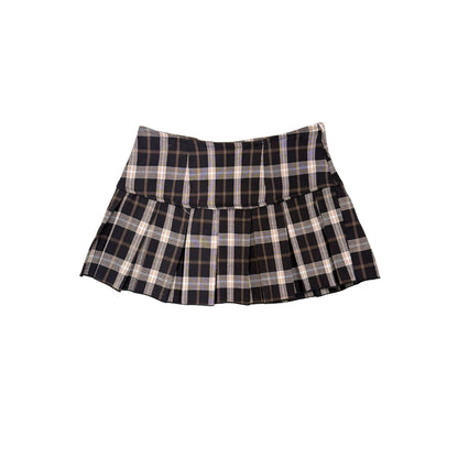 Greenwich Village Brown Plaid Mini Skirt