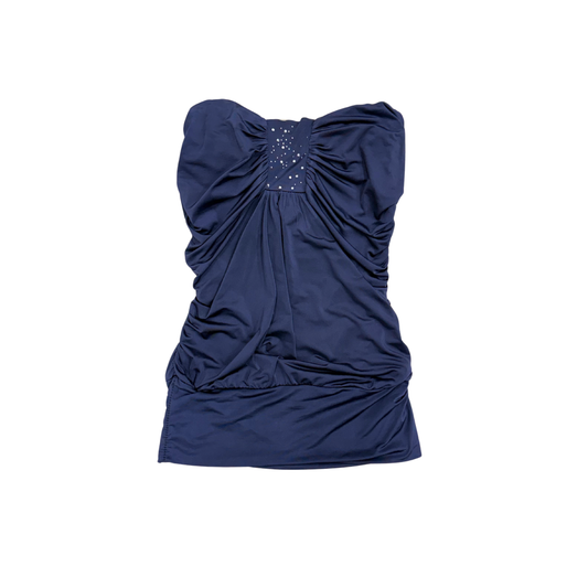 Navy Studded Strapless Top