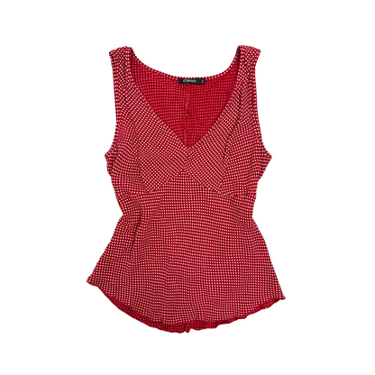 Superior Red Polka Dot Tank Top