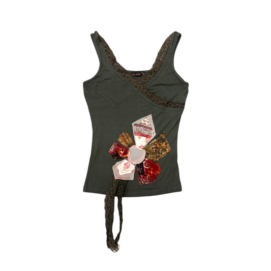 Zuiki Green Lace Tank Top