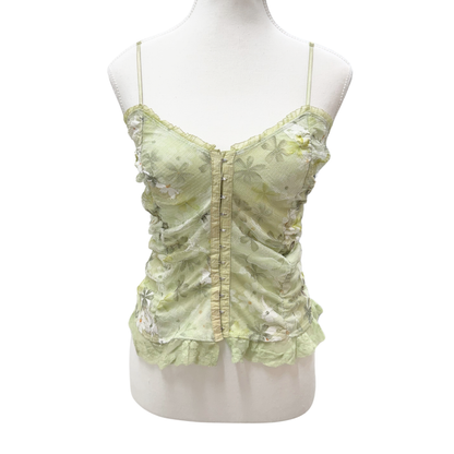 Sakura Green Floral Corset Cami