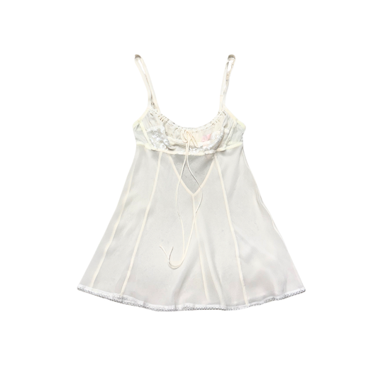 Victoria's Secret White Mesh Milkmaid Slip Cami