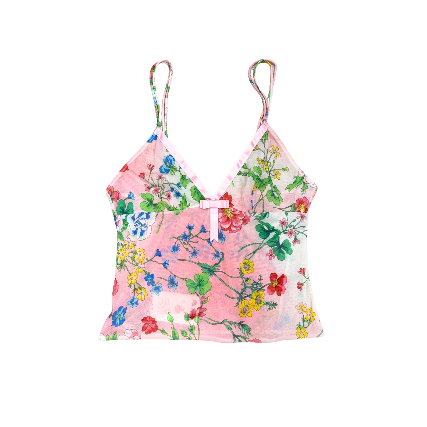 Verde Veronica Pink Floral Mesh Cami