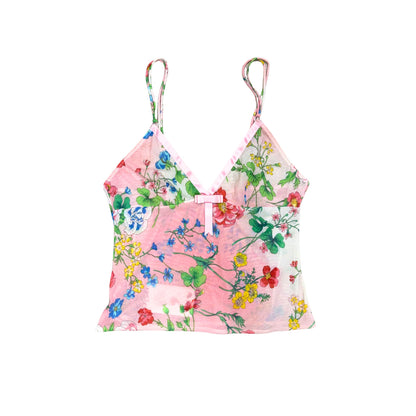 Verde Veronica Pink Floral Mesh Cami