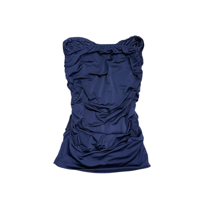 Navy Studded Strapless Top