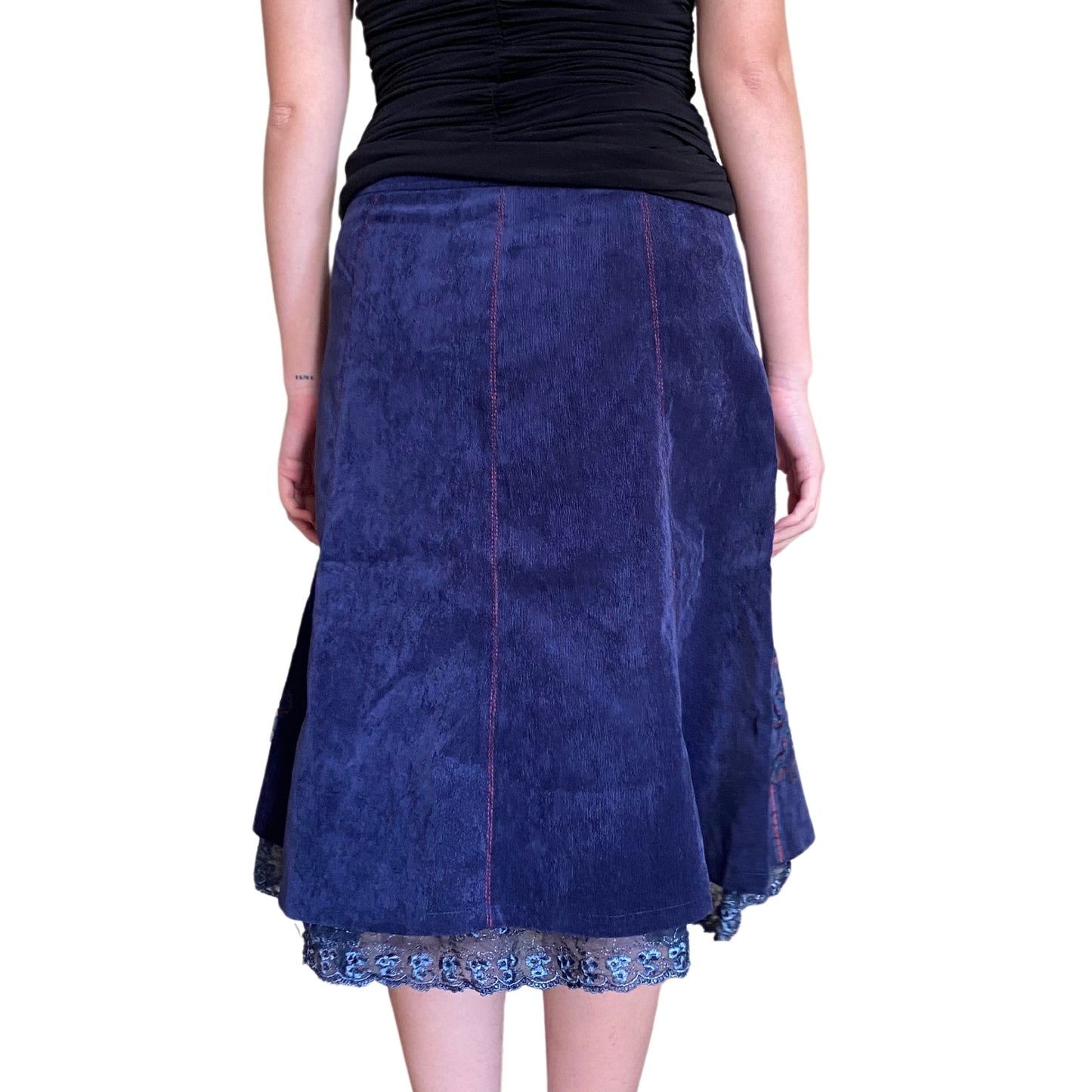 Vintage 2000s Y2k Dark Purple Midi Skirt