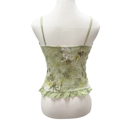 Sakura Green Floral Corset Cami