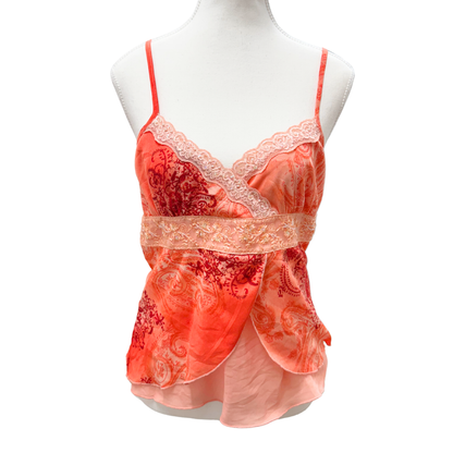 Anxiety Orange Paisley Lace Cami