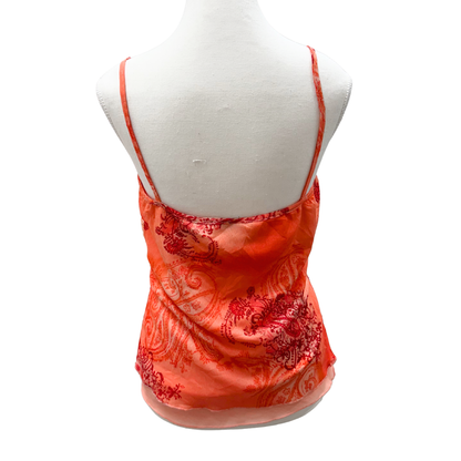Anxiety Orange Paisley Lace Cami