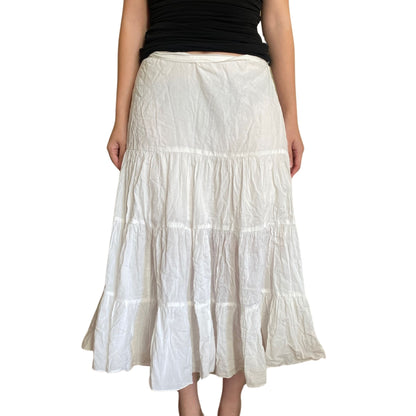 Vintage 2000s Y2k Kim & Cami White Midi Skirt