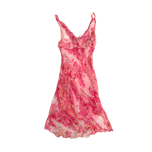 Pink Floral Paisley Midi Dress
