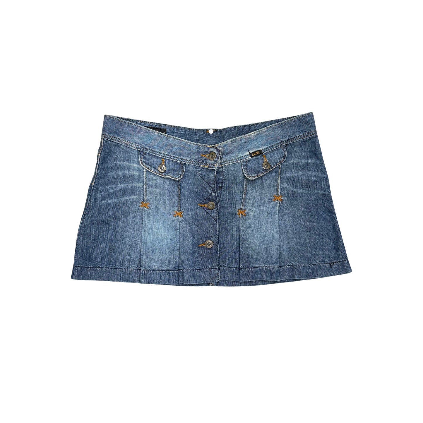 Lee Denim Pleated Mini Skirt