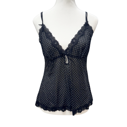 La Vie en Rose Black White Polka Dot Cami