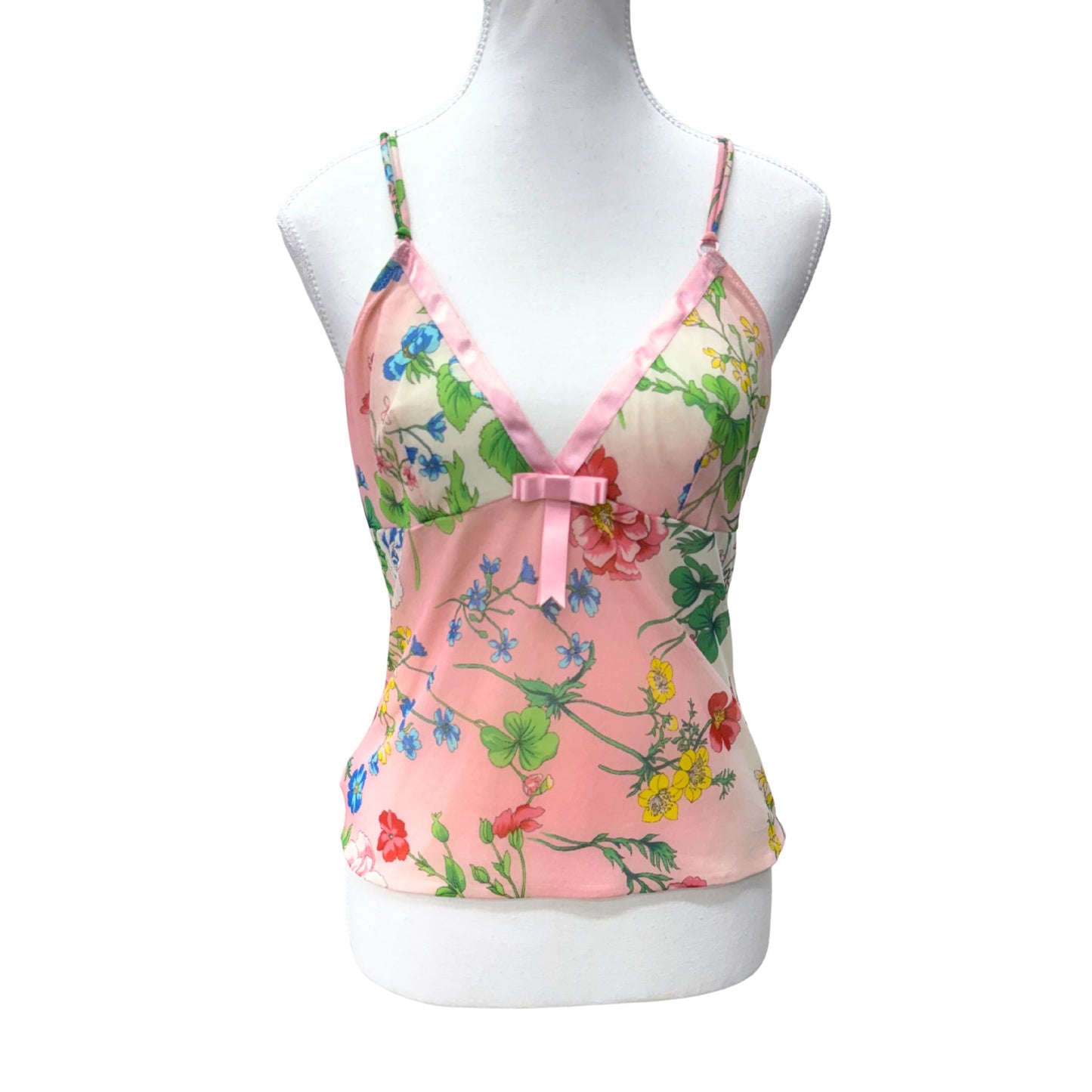 Verde Veronica Pink Floral Mesh Cami