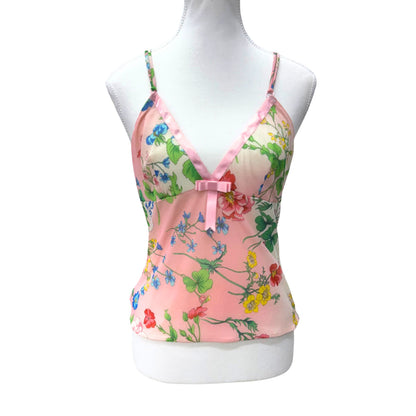 Verde Veronica Pink Floral Mesh Cami