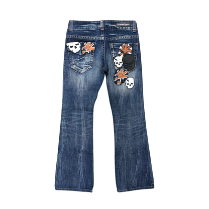 Grasshopper Skulls Flare Jeans