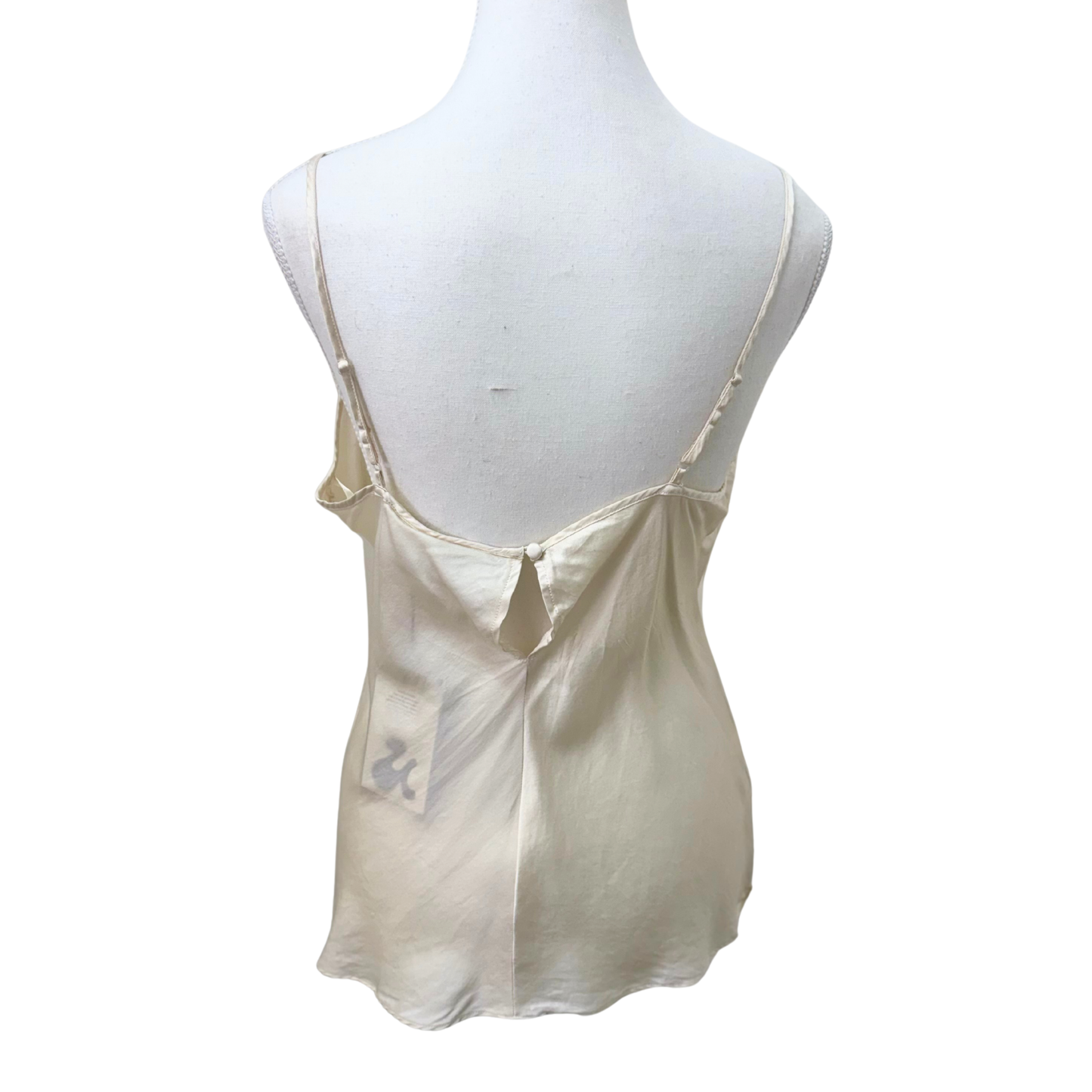 Worthington White 100% Silk Black Lace Cami