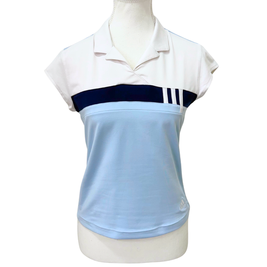 Adidas Light Blue White Polo